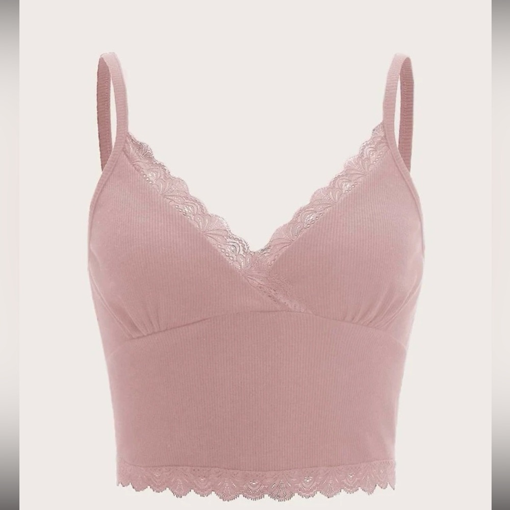 Contrast Lace Crop Cami Top